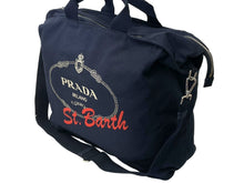 Load image into Gallery viewer, PRADA プラダ 2WAY トートバッグ カナパ 限定 2VG022 コットンキャンバス ネイビー シルバー金具 美品 中古 63492