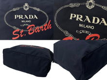 Load image into Gallery viewer, PRADA プラダ 2WAY トートバッグ カナパ 限定 2VG022 コットンキャンバス ネイビー シルバー金具 美品 中古 63492