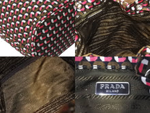 画像をギャラリービューアに読み込む, PRADA プラダ ハンドバッグ 1n1863 巾着 ミニバッグ 総柄 マルチカラー ナイロン レザー シルバー金具 良品 中古 63493 