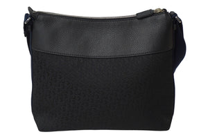Christian Dior クリスチャンディオール ストリートシック ショルダーバッグ ブラック キャンバス レザー ロゴ 美品 中古 63498