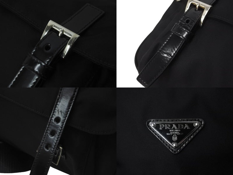 美品】プラダ サコッシュ トライアングルロゴ ブラック ナイロン