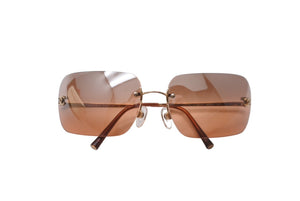 CHANEL シャネル サングラス オレンジ ゴールド プラスチック メタル 62◻︎17 120 4017 c.125/7H B 中古 63501