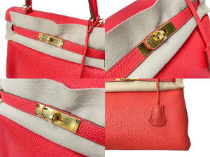 新品同様 HERMES エルメス ケリー28 内縫い ローズテキサス Y刻印 トリヨンクレマンス ゴールド金具 ハンドバッグ 中古 63510