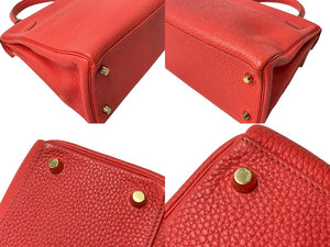 新品同様 HERMES エルメス ケリー28 内縫い ローズテキサス Y刻印 トリヨンクレマンス ゴールド金具 ハンドバッグ 中古 63510
