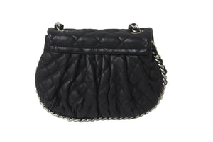 CHANEL シャネル チェーンアラウンドショルダーバッグ 18番台 ラムスキン ブラック シルバー金具 美品 中古 63518