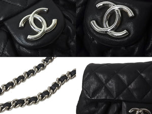 CHANEL シャネル チェーンアラウンドショルダーバッグ 18番台 ラムスキン ブラック シルバー金具 美品 中古 63518