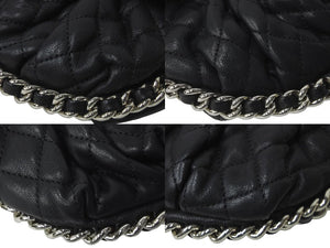 CHANEL シャネル チェーンアラウンドショルダーバッグ 18番台 ラムスキン ブラック シルバー金具 美品 中古 63518