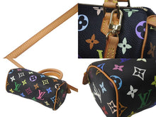 Load image into Gallery viewer, 極美品 LOUIS VUITTON ルイヴィトン 村上隆 ミニスピーディ 2WAYハンドバッグ マルチカラー M92644 ブラック ゴールド金具 中古 63519