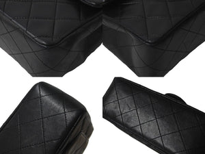 CHANEL シャネル ヴィンテージ ミニマトラッセチェーンショルダーバッグ19cm 1番台 ブラック ゴールド金具 美品 中古 63522