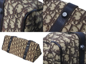 Christian Dior クリスチャンディオール ハンドバッグ トロッター ブラウン ベージュ シルバー金具 美品 中古 63523