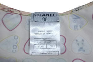 極美品 CHANEL シャネル キャミソール バレンタイン キャミソール P28222V18271 2006p ハート アイボリー 中古 63524