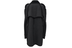 CHANEL シャネル ダブルブレスコート P29494V19654 ボア ブラック シルバーボタン 06P サイズ46 美品 中古 63525