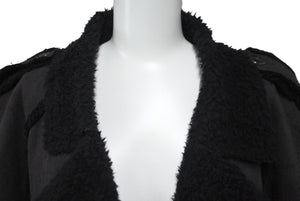 CHANEL シャネル ダブルブレスコート P29494V19654 ボア ブラック シルバーボタン 06P サイズ46 美品 中古 63525