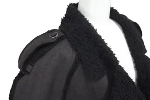 CHANEL シャネル ダブルブレスコート P29494V19654 ボア ブラック シルバーボタン 06P サイズ46 美品 中古 63525