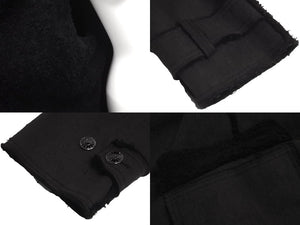 CHANEL シャネル ダブルブレスコート P29494V19654 ボア ブラック シルバーボタン 06P サイズ46 美品 中古 63525