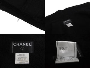 CHANEL シャネル ダブルブレスコート P29494V19654 ボア ブラック シルバーボタン 06P サイズ46 美品 中古 63525