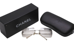極美品 CHANEL シャネル サングラス サイズ62▫︎17 120 ココマーク ラインストーン シルバー クリア 4017-D c.159/6I 中古 63530