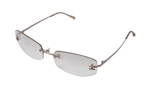 CHANEL シャネル リムレスサングラス ココマーク 4002 c.124/58 イエロー ブロンズ金具 サイズ57◻︎19 130 美品 中古 63531