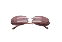 Load image into Gallery viewer, 極美品 CHANEL シャネル リムレスサングラス 4002 c.116/75 ココマーク ブラウン サイズ57▫︎19 130 中古 63532