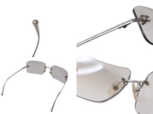 Load image into Gallery viewer, CHANEL シャネル リムレスサングラス ココマーク 4017 c.124/61 クリア シルバー サイズ62◻︎17 120 美品 中古 63533