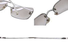 Load image into Gallery viewer, CHANEL シャネル リムレスサングラス ココマーク 4017 c.124/61 クリア シルバー サイズ62◻︎17 120 美品 中古 63533