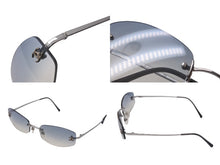 Load image into Gallery viewer, 極美品 CHANEL シャネル リムレスサングラス ココマーク 4002 c.124/55 ブルー シルバー金具 サイズ57▫︎19 130 中古 63534