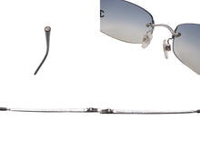 Load image into Gallery viewer, 極美品 CHANEL シャネル リムレスサングラス ココマーク 4002 c.124/55 ブルー シルバー金具 サイズ57▫︎19 130 中古 63534