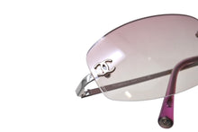 Load image into Gallery viewer, CHANEL シャネル リムレスサングラス ココマーク 4002 c.124/58 パープル シルバー金具 サイズ57◻︎19 130 美品 中古 63535