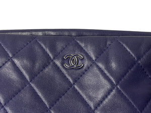 CHANEL シャネル クラッチバッグ マトラッセ ココマーク 20番台 2015年 A69391 ラムスキン パープル シルバー金具 美品 中古 63538
