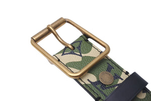 新品同様 LOUIS VUITTON ルイヴィトン ベルト サンチュール モノグラモフラージュ 村上隆 サイズ90 M9646U ゴールド金具 中古 63541