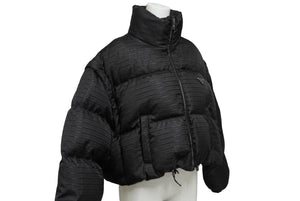 PRADA プラダ ダウンジャケット クロップド リサイクルナイロン ブラック サイズ42 229Y056 S222 11FC 美品 中古 63543 