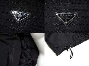 PRADA プラダ ダウンジャケット クロップド リサイクルナイロン ブラック サイズ42 229Y056 S222 11FC 美品 中古 63543 