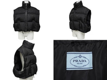 画像をギャラリービューアに読み込む, PRADA プラダ ダウンジャケット クロップド リサイクルナイロン ブラック サイズ42 229Y056 S222 11FC 美品 中古 63543 