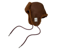 Load image into Gallery viewer, THOM BROWNE NEWYORK トムブラウン パイロットキャップ MHC344X-02821-240 ブラウン サイズS 羊革 イタリア製 美品 中古 63545