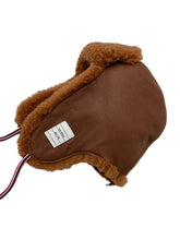 Load image into Gallery viewer, THOM BROWNE NEWYORK トムブラウン パイロットキャップ MHC344X-02821-240 ブラウン サイズS 羊革 イタリア製 美品 中古 63545