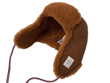 Load image into Gallery viewer, THOM BROWNE NEWYORK トムブラウン パイロットキャップ MHC344X-02821-240 ブラウン サイズS 羊革 イタリア製 美品 中古 63545