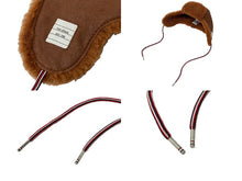 Load image into Gallery viewer, THOM BROWNE NEWYORK トムブラウン パイロットキャップ MHC344X-02821-240 ブラウン サイズS 羊革 イタリア製 美品 中古 63545