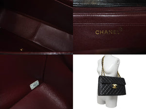 極美品 CHANEL シャネル 中マトラッセ チェーン 30cm デカココマーク ショルダーバッグ 4番台 ラムスキン ゴールド金具 ロゴ 中古 63547