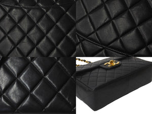 極美品 CHANEL シャネル 中マトラッセ チェーン 30cm デカココマーク ショルダーバッグ 4番台 ラムスキン ゴールド金具 ロゴ 中古 63547