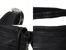 Load image into Gallery viewer, CHROME HEARTS クロムハーツ ショルダーバッグ メッセンジャー ソフト レザー シルバー925 ブラック 美品 中古 63549