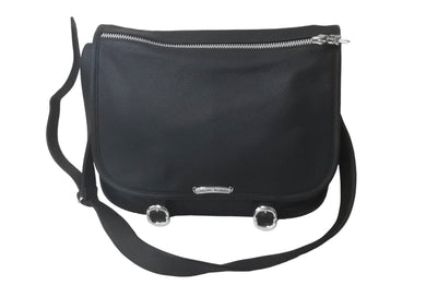 新品同様 CHROME HEARTS クロムハーツ ソフト ショルダー メッセンジャー バッグ ショルダーバッグ レザー ブラック 中古 63550