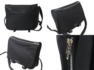 新品同様 CHROME HEARTS クロムハーツ ソフト ショルダー メッセンジャー バッグ ショルダーバッグ レザー ブラック 中古 63550
