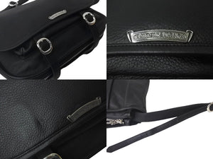 新品同様 CHROME HEARTS クロムハーツ ソフト ショルダー メッセンジャー バッグ ショルダーバッグ レザー ブラック 中古 63550