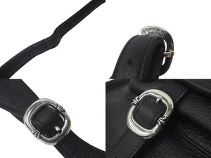 新品同様 CHROME HEARTS クロムハーツ ソフト ショルダー メッセンジャー バッグ ショルダーバッグ レザー ブラック 中古 63550