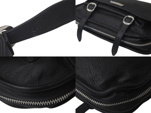 新品同様 CHROME HEARTS クロムハーツ ソフト ショルダー メッセンジャー バッグ ショルダーバッグ レザー ブラック 中古 63550