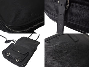 新品同様 CHROME HEARTS クロムハーツ ソフト ショルダー メッセンジャー バッグ ショルダーバッグ レザー ブラック 中古 63550