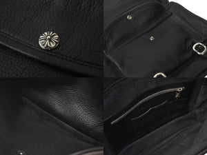 新品同様 CHROME HEARTS クロムハーツ ソフト ショルダー メッセンジャー バッグ ショルダーバッグ レザー ブラック 中古 63550
