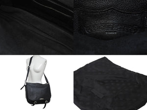 新品同様 CHROME HEARTS クロムハーツ ソフト ショルダー メッセンジャー バッグ ショルダーバッグ レザー ブラック 中古 63550
