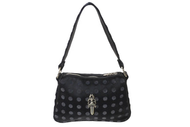 新品未使用 CHROME HEARTS クロムハーツ チキンナゲットスモール ハンドバッグ ハラコ ダガー レザー シルバー925 ブラック 中古 63553
