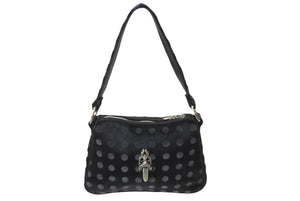 新品未使用 CHROME HEARTS クロムハーツ チキンナゲットスモール ハンドバッグ ハラコ ダガー レザー シルバー925 ブラック 中古 63553